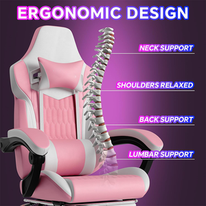 Chaise de jeu économique pour fournisseurs, avec logo personnalisé, chaise PC avec repose-pieds et base en acier pour adolescents et salles de jeu - Product Image 4