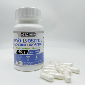 DUOZI Myo-Inositol & D-Chiro Inositol Rapport 40:1 Capsules avec MTHF Folate Vitamine D3 Soutien Santé Féminine 60 Capsules - Product Image 1