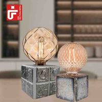 Lampe nordique moderne en ciment Lampes de table en marbre Décoration intérieure Lampe de chevet Design moderne dans la chambre à coucher