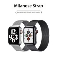 Bracelet de montre Milanese Loop en acier inoxydable magnétique pour Apple Watch S12 S11 S10, bracelet de montre intelligente argenté