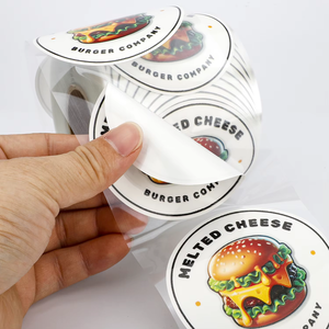 Etiqueta circular para cocina, logotipo personalizado, etiqueta de papel para alimentos, caja de Hamburgo, embalaje impermeable, pegatina para restaurante de <span class=keywords><strong>hamburguesas</strong></span> para pequeñas empresas - Product Image 4