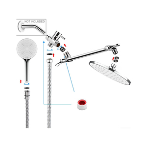 Cabezal de Ducha Combinado de Alta Presión y Ahorro de Agua de 9 Pulgadas con Brazo Extensible Ajustable Cromado, Diseño Moderno, 3 Años de Garantía - Product Image 4