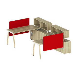 Escritorio de Computadora Moderno Convertible de Madera con Diseño de Paneles Modulares para Estaciones de Trabajo de Oficina de 2 a 8 Personas - Product Image 1