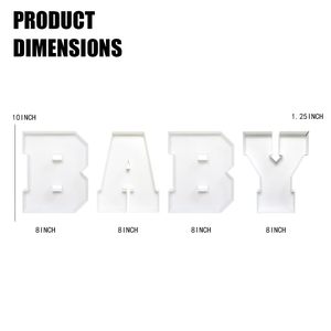 Fillable <b>Letter</b> Charcuterie Board Display White <b>Plastic</b> Baby Shower Decorative Box Set - Product Image 5