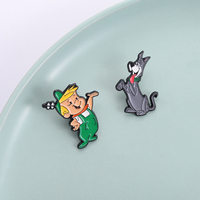 Alfileres esmaltados animados de comedia de dibujos animados, broches de Metal de perro gris con personaje de Anime, insignia de solapa, accesorios de joyería, regalos para amigos