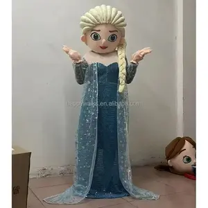 Kostum maskot kartun Cosplay Anna & Elsa dewasa untuk properti karnaval iklan & Pesta produk berkualitas tinggi