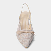 Chaussures à talon aiguille pour femme, nouvelle collection automne 2025, style nœud papillon, bout pointu, talon fin, mules basses à enfiler