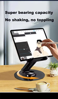 Support pliable en alliage pour tablette et téléphone, base rotative à 360° et angle réglable, noir, pour bureau et voyage, directement de l'usine