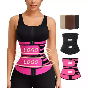 Latex Waist Cincher Trainer vita Trainer Shaper Standard Logo personalizzato cerniera anteriore etichetta privata doppia cintura traspirante donna