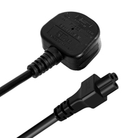 Câble d'alimentation pour ordinateur portable de haute qualité 250V 3A-13A BS mâle IEC C5 femelle Royaume-Uni avec câble en cuivre PVC Longueurs personnalisables