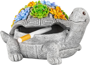 En gros Tortue Ornement De Bureau Cendrier Salon Table Basse Décoration Résine Artisanat Tortue Cendrier - Product Image 3