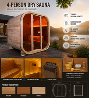 Ruang Sauna Kayu Solid Tradisional Luar Ruangan untuk 4 Orang, Dapat Disesuaikan, Kabin Sauna Kayu Premium untuk Halaman Belakang Rumah