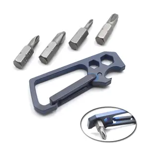 multi tool climbing titanium carabiner with bottle opener and hexagon wrench