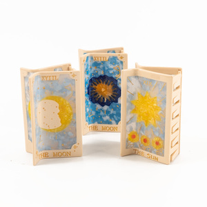 CANYUAN Fermaglio per Capelli in Acetato da 10 cm Blu e Giallo con Motivo Luna e Carte dei Tarocchi, Artigianato Unico con Logo Personalizzato per Donne - Product Image 5