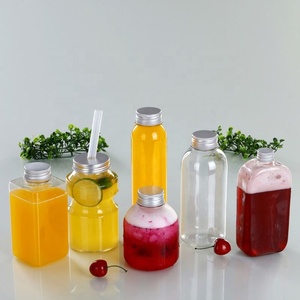 PET Empty Transparent 200ml 250ml 350ml 500ml 500ml 550ml 700ml plastic juice Beverage Tea drinking Bottle with aluminum cap