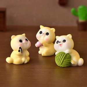 Fairy Tuin Miniatuur Kat Spelen Hars Ambachtelijke Mini Dier Thuis Standbeeld Kawaii Ornament Mos Terrarium Beeldjes Ingemaakte Decor - Product Image 3