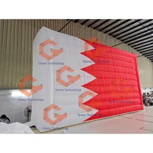 Modèles de réplique de drapeau gonflable de drapeau de Bahreïn personnalisé avec lumières LED pour la publicité