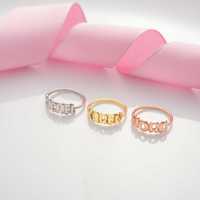 Haomi CE Nouvelle Collection Été DIY Lettre Bulle 3D Anneau en Laiton – Luxe Léger Unisexe Style Instagram Cadeau pour Couples