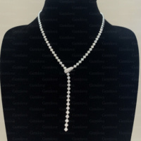 Collar de diamantes de laboratorio de 23,91g de oro blanco de 18 quilates-Colgante solitario nupcial de 19,5 cm con certificado IGI/GIA