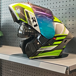 新しいAXK ABSオートバイフリップアップヘルメットデュアルバイザー認定取り外し可能な裏地付き女性用 - Product Image 1