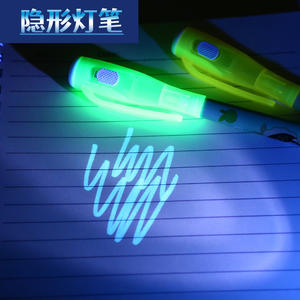 Student Invisible Marker Colorless <b>Highlighter</b> Net <b>Red</b> Fun Head Check Note Pen Magic <b>Highlighter</b> LED Light UV - Product Image 3