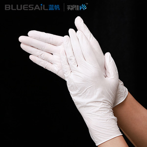 Gants jetables en latex Blue Sail, taille moyenne, pour le nettoyage et la transformation alimentaire, surface lisse et imperméable - Product Image 4