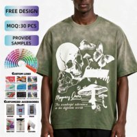 Camiseta de Hombre con Efecto Desgastado, 100% Algodón, Peso Pesado, Personalizable con Impresión DTG, Corte Regular, Formal, Tejido Sólido