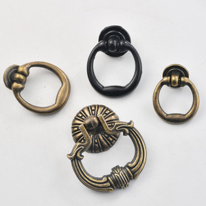 European Style Zinc Alloy Cabinet Ring Handles Antique Bronze <b>Black</b> Durable Wardrobe Drawer <b>Door</b> Pulls Single Hole - Product Image 2