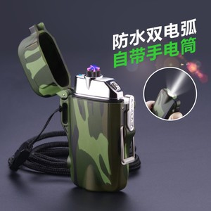 Multi Functional <b>Waterproof</b> Windproof USB Lighter Rechargeable Flashlight Portable Outdoor Camping Use Cartoon Design JT-F18 - Product Image 4