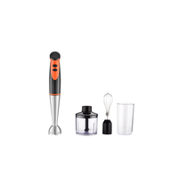 Mixeur plongeant durable 200W avec 4 lames, 2 vitesses, fonctions de pilage et de broyage de glace, nettoyage facile pour usage domestique et hôtelier