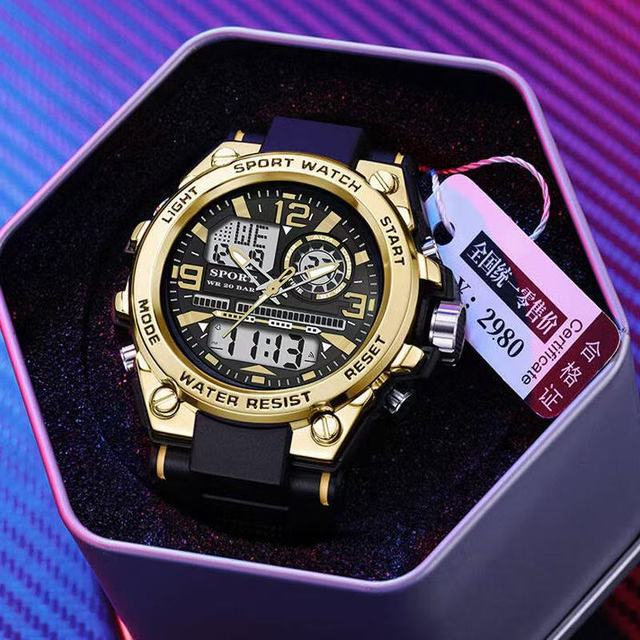 Hot Selling Fashion Wrist Analog Digital Watch Sports Shock Resistant Waterproof Watch Night Light Alarm Clock Watch