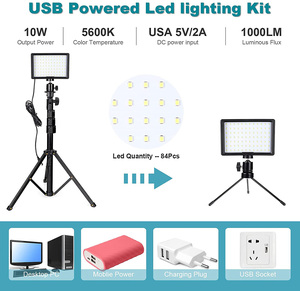 Trépied opo-lampe de photographie professionnelle, éclairage LED USB, avec <span class=keywords><strong>filtre</strong></span> de 4 couleurs, pour photographie sur table YouTube - Product Image 5