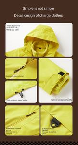 Chaqueta Softshell Personalizada con Logotipo para <span class=keywords><strong>Hombre</strong></span>, Color Amarillo Marrón <span class=keywords><strong>Euphoria</strong></span>, Impermeable, Cortavientos, Informal para Exteriores, Chaqueta de Otoño - Product Image 6