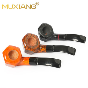 Muxiang Tobacco Pipe Bent Type Solid Wood Briarwood Handcrafted For Men Smoking Pipe - Product Image 1