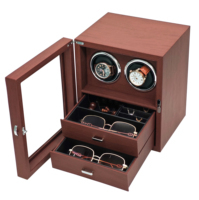 Boîte à remontoir de montres en bois haut de gamme personnalisée, armoire de rangement sécurisée pour collection de montres automatiques avec moteur silencieux
