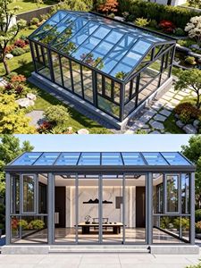 Véranda en aluminium 4 saisons, <span class=keywords><strong>solarium</strong></span>, serre en verre trempé, maison extérieure autoportante, design moderne, villa - Product Image 2