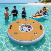 Bar flottant gonflable portable avec seau à glace et flotteurs pour boissons