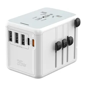 World Travel Adapter Internat ionaler Universal stecker mit 3 USB-Anschlüssen und 2 Typ C 35,5 W PD-Schnell ladegeräten