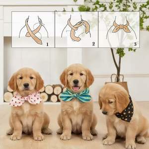 בנדנה משולשת רכה ונושמת לחיות מחמד עם לוגו בהתאמה אישית, עשויה פוליאסטר, מתאימה לפעילויות חוץ ומתנה נהדרת. - Product Image 2