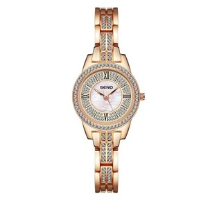 Nuevo Reloj de Cuarzo Elegante para Mujer, Esfera de Nácar, Caja de Aleación con Incrustaciones de Diamantes, Resistente al Agua - Product Image 1