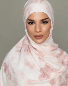 ฮิญาบพิมพ์ลายโมดอลระดับพรีเมียมเป็นมิตรกับผิวสำหรับผู้หญิงมุสลิม-เนียนเรียบปรับแต่งได้ขนาดดอกไม้/สีปิดกั้น - Product Image 5