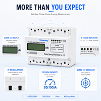 Tepsung ETU04 Meter Energi Tiga Fasa DIN Rail 3x230/400V 100A Kelas 1.0 kWh Layar LED Industri Tahan Air Akurasi Tinggi