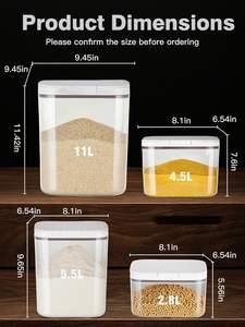 Distributeurs de céréales en vrac en plastique, distributeur de riz, conteneur de stockage, organisateur de 25 kg, contenants de cuisine - Product Image 2