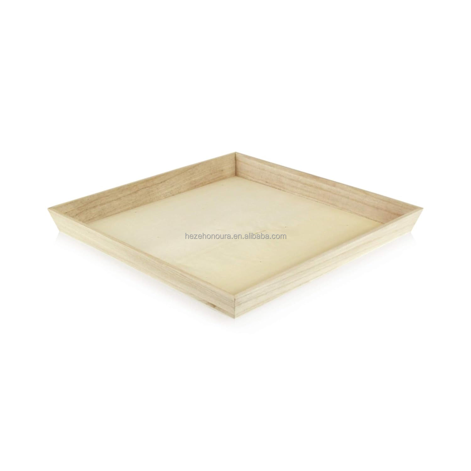 Set De 6 Bandejas De Madera Natural Rectangulares – Multiusos Para Aperitivos, Frutas Y Manualidades (12x12x1.5 Cm)