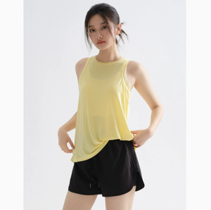 Chaleco de yoga para mujer con lazo en la espalda, ajuste holgado, transpirable, de elastano, para correr, fitness, deportes, tallas grandes, ropa deportiva - Product Image 3