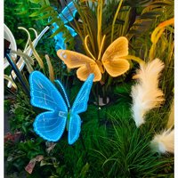 Éclairage LED extérieur électrique en forme de papillon, ailes de cristal mobiles, blanc chaud, intensité variable, DC24V