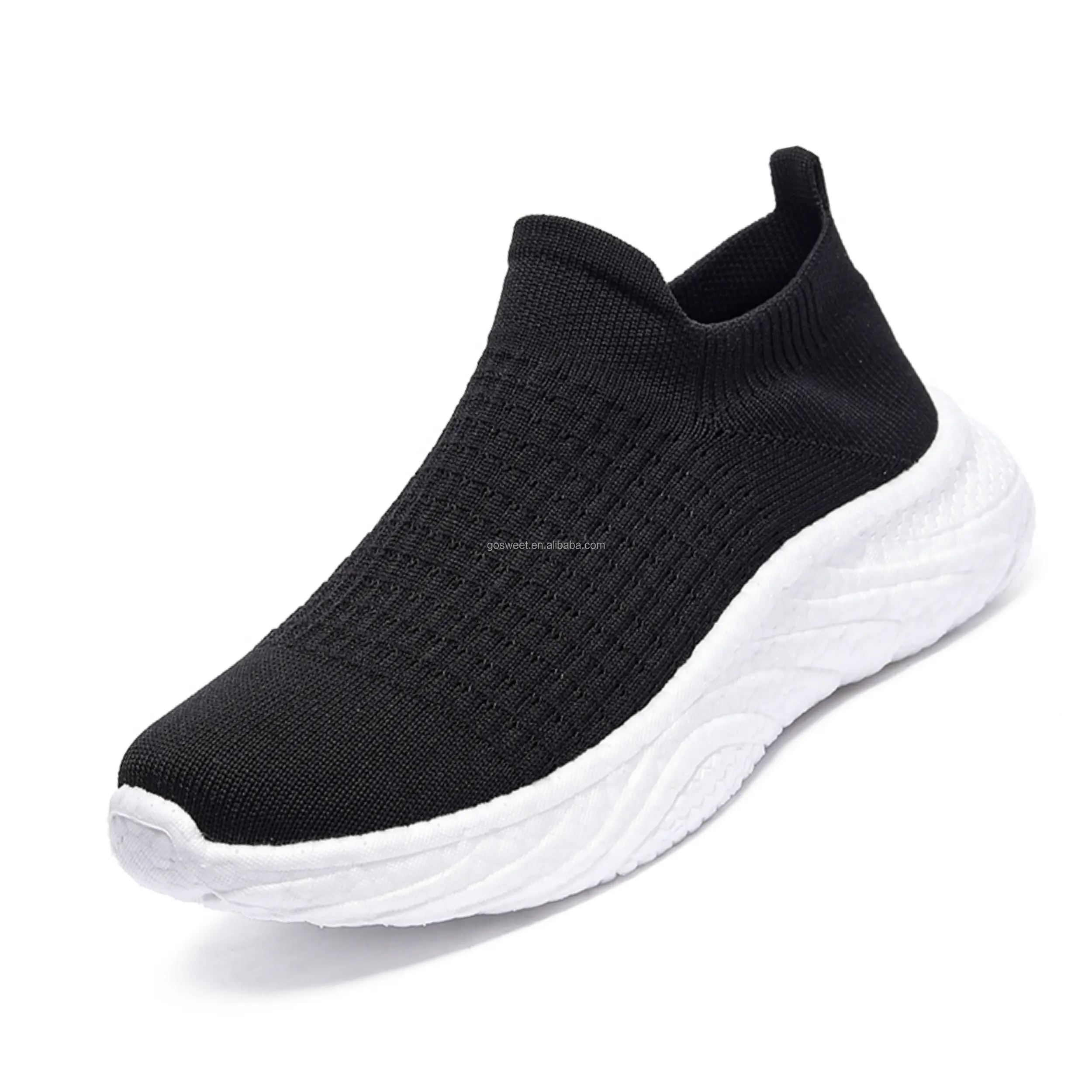 Knit breathable upper womens mens unisex ultra light weight cushioning tennis jogging casual walking shoes for lady women