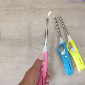 Iron Kitchen <b>Lighters</b> Plastic Open Flame Inflatable Tool for Gas Stove Natural Gas Extension Nozzle Lighted Rod for Kitchen - Product Image 2