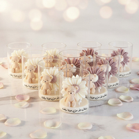 Bougie en cire de soja personnalisée en forme d'ours en peluche, parfumée à la marguerite, pour cadeau de fête prénatale ou d'anniversaire
