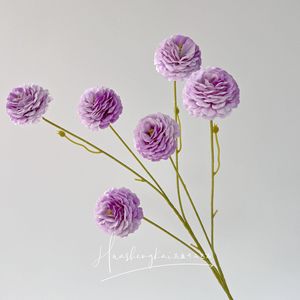 Bouquet de fleurs artificielles en soie, haute simulation, décoration de mariage et de maison, bleu, violet, rose - Product Image 4